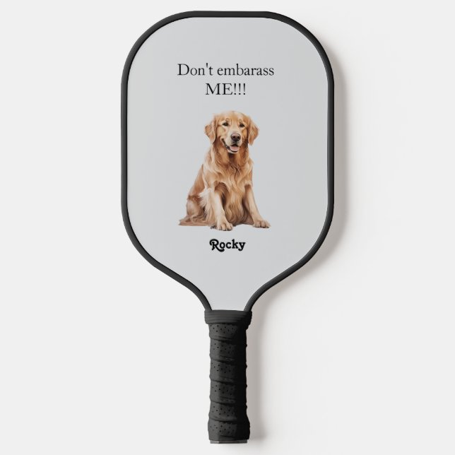 Funny Custom Pet Watercolor Image Initial Pickleball Paddle (Front)