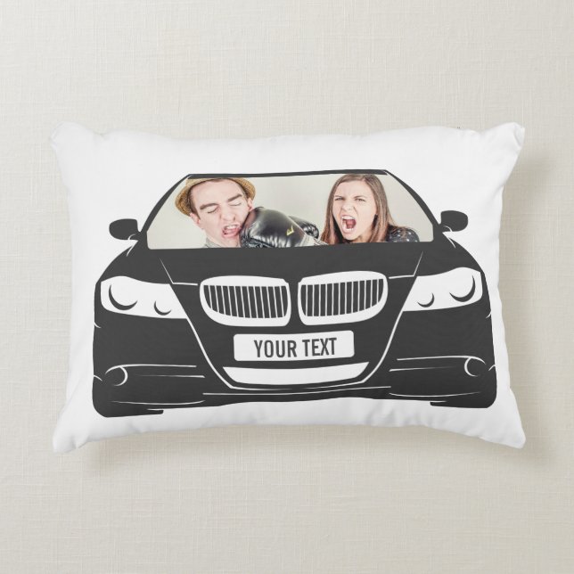 Funny Custom Photo Car Frame Accent Pillow (Front)