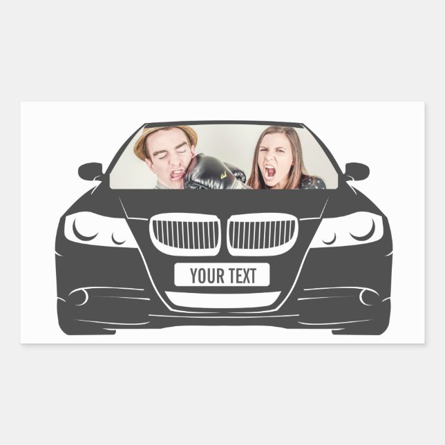 Funny Custom Photo Car Frame Sticker (Front)
