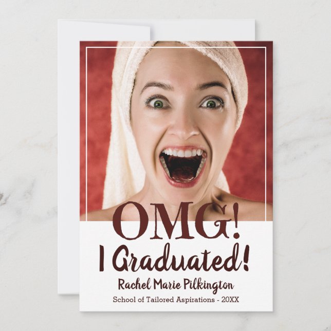 Funny Custom Photo Graduation Announcement (Front)