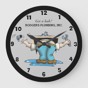 Funny Custom Plumbing Large Clock
