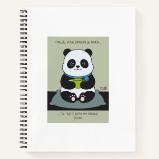 Funny Custom Sarcastic Panda Opinion Coworker Gift Notebook