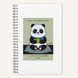 Funny Custom Sarcastic Panda Opinion Coworker Gift Notebook