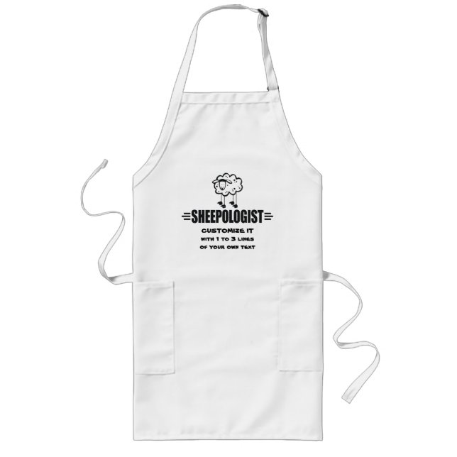 Funny Custom Sheep Long Apron (Front)