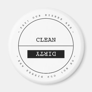Funny custom simple clean dirty dishwasher magnet
