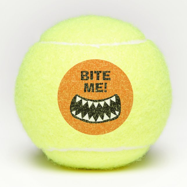 Funny custom tennis balls with monster teeth (Front)