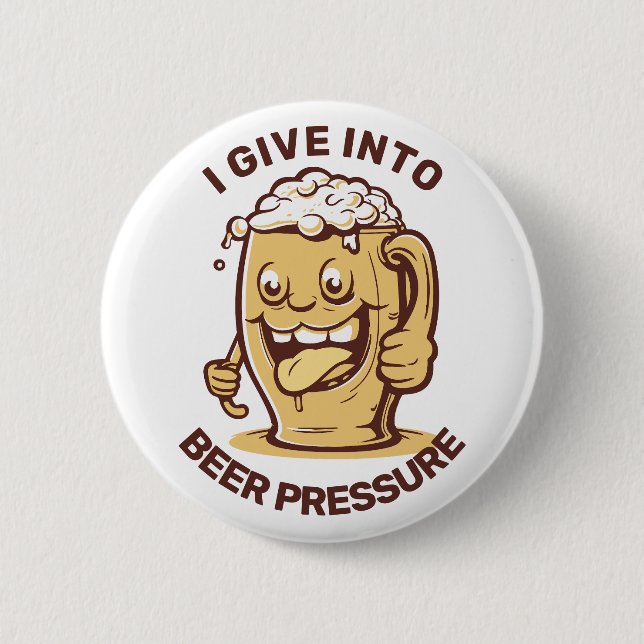 Funny Custom Text Beer 2 Inch Round Button (Front)