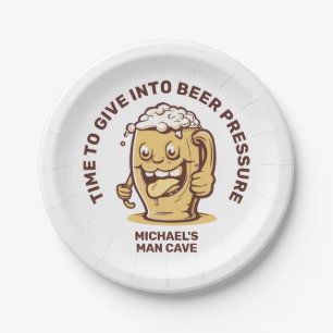 Funny Custom Text Beer Paper Plate