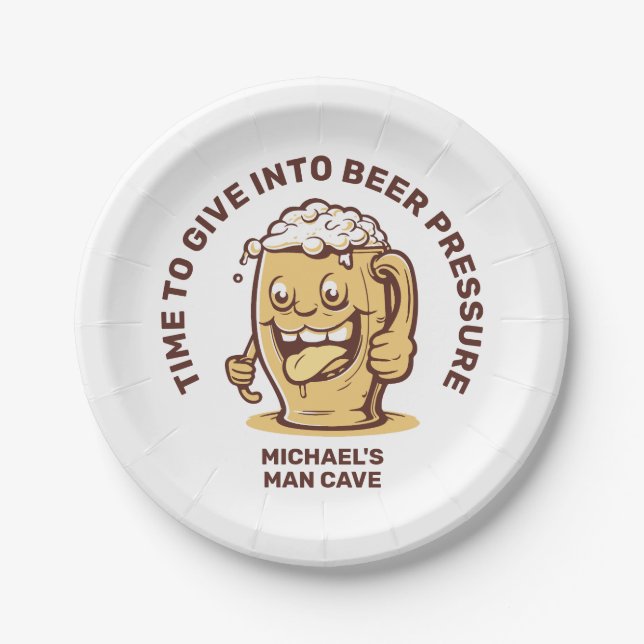 Funny Custom Text Beer Paper Plate (Front)
