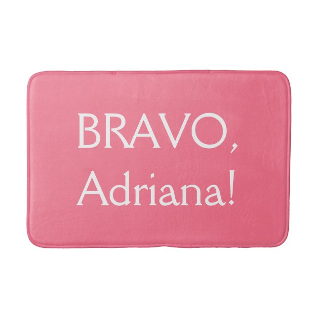 Funny custom text & colour bath mat (Front)