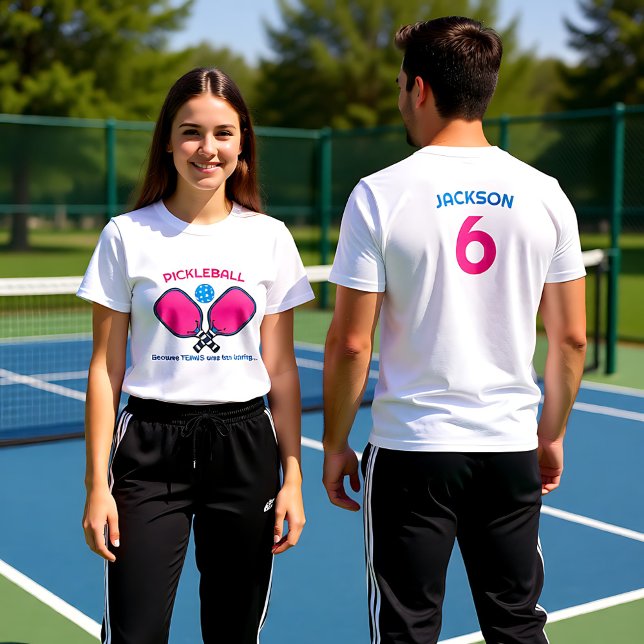Funny Custom text (front and back) Pickleball  T-Shirt (Funny Custom text (front and back) Pickleball T-Shirt)