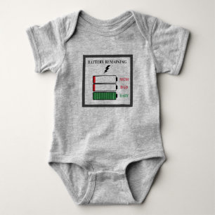 Funny Custom Text Full Battery Life Tech Baby Bodysuit