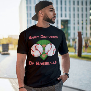 Funny Custom Text Gifts for Baseball Players Fans T-Shirt