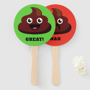 Funny custom text POOP hand fans