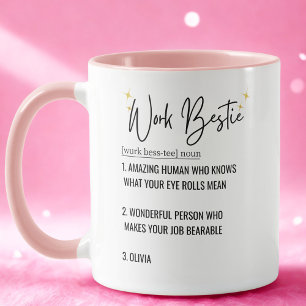 Funny Custom Text Work Bestie Appreciation Gift Mug