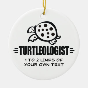 Funny Custom Turtle Ceramic Ornament