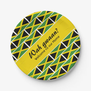 Funny Custom WAH GWAAN Jamaica Flag Paper Plate