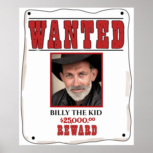 Funny Custom Wanted Your Photo Poster (Front)