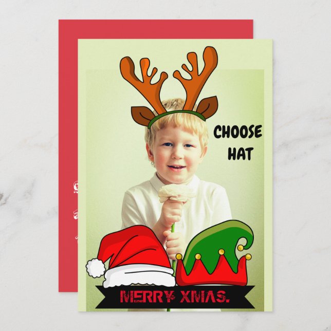 Funny custom Xmas. hats  Invitation (Front/Back)