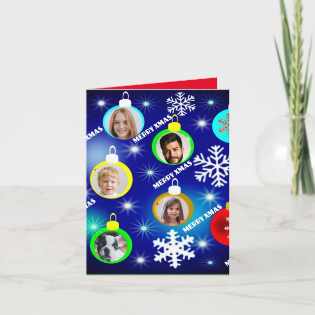 Funny custom Xmas. hats photo in hole  Invitation (Front)