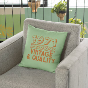 Funny Custom Year Vintage and Quality Cool Throw Pillow