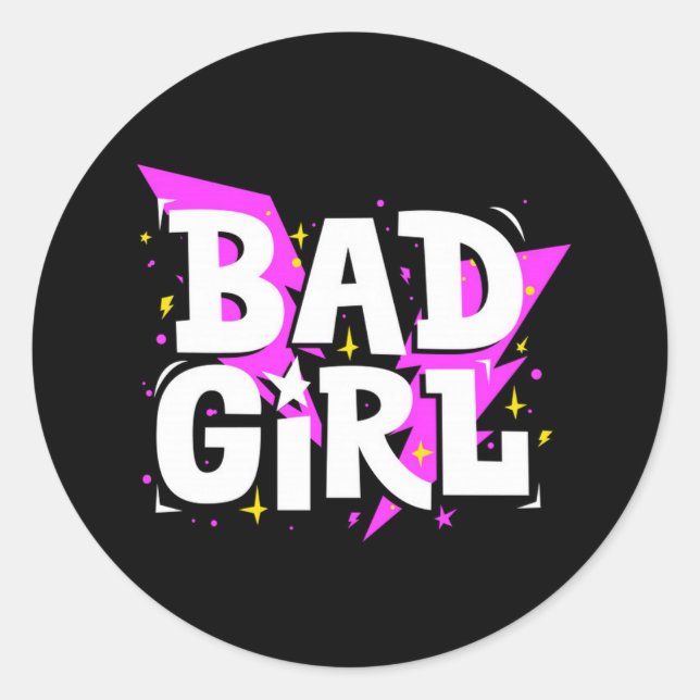 Funny Customizable Bad Girl Stickers (Front)