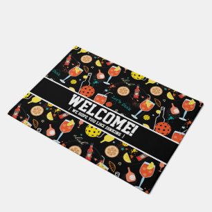 Funny customizable Dinks and drinks - pickleball Doormat