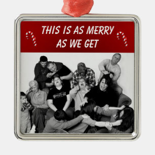 Funny Customizable Family Photo Metal Ornament