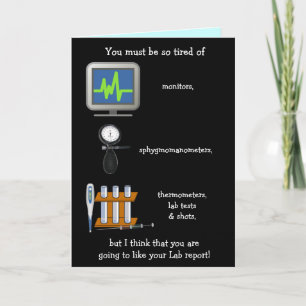 Funny Customizable Lab Report Get Well Card