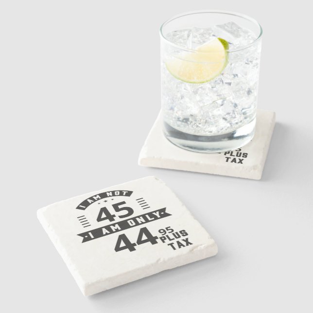 Funny Customizable Plus Tax Stone Coaster (Side)