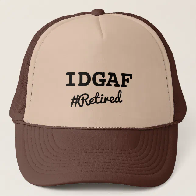 Funny Customizable Retirement Quotes IDGAF Hat Cap | Zazzle display picture 1