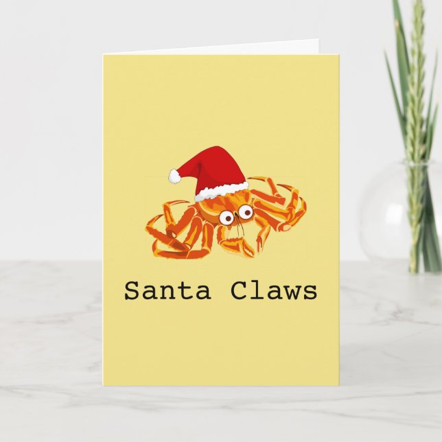 Funny Customizable 'Santa Claws' christmas Holiday Card (Front)
