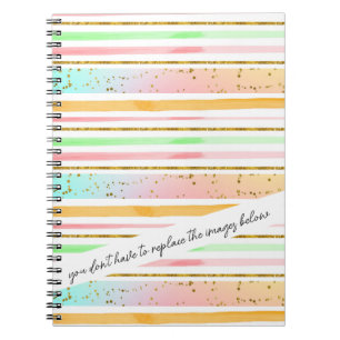 Funny Customizable Stripes Colourful Notebook