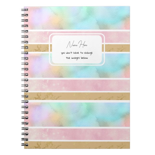 Funny Customizable Stripes Nice Student Notebook (Front)