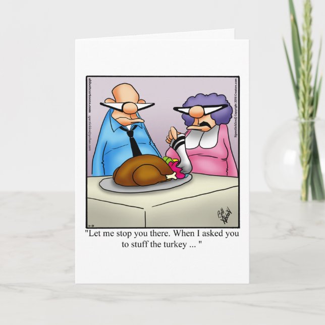 Funny Customizable Thanksgiving Greeting Card (Front)