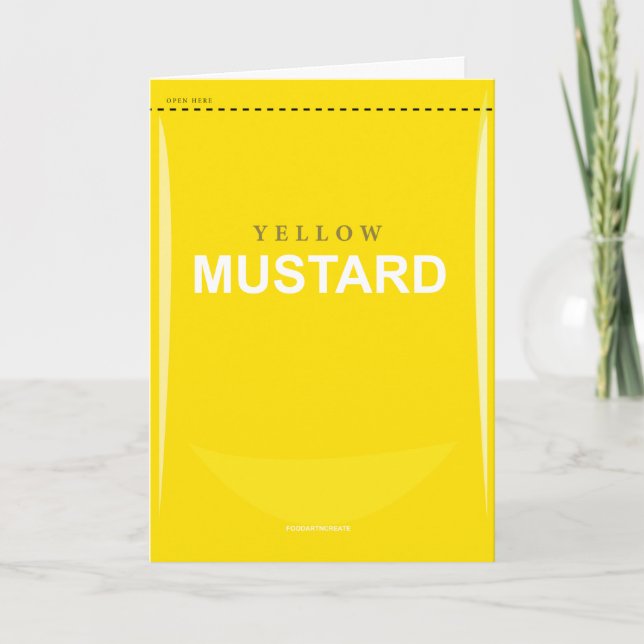 Funny Customizable Yellow Mustard Birthday Card (Front)