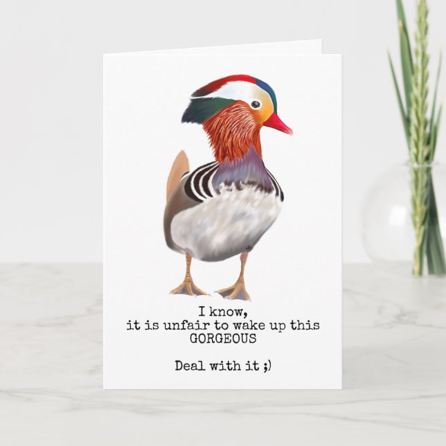 Funny CustomizableMandarin Duck Card (Front)