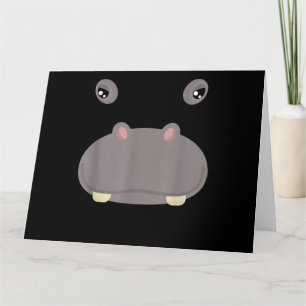 Funny Cute Animal Face Hippo Usuume Halloween Card