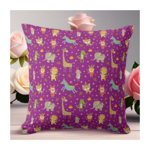 Funny Cute Animals Celebrating Christmas Throw Pillow