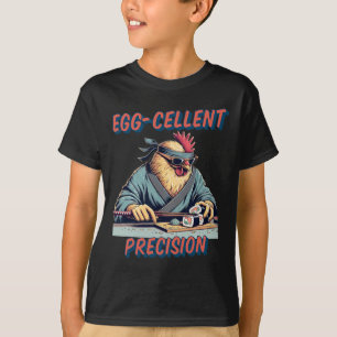 Funny Cute Anime Samurai Chicken Sushi Eggcellent T-Shirt