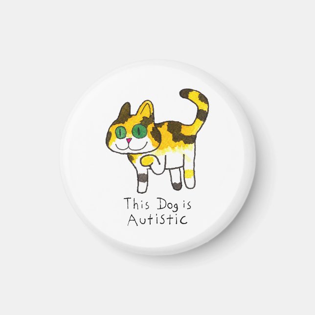 Funny Cute Autistic Dog Comic Magnet (Front)