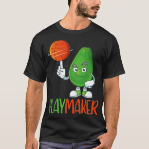 Funny Cute Avocado Basketball Playmaker T-Shirt