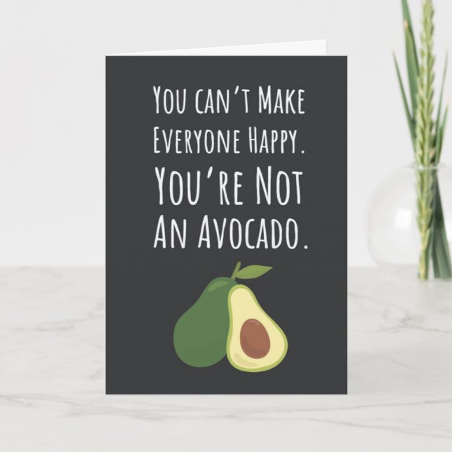 Funny Cute Avocado Cards Fruit Modern Vegan  (Front)