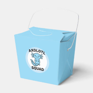 Funny cute Axolotl Squad custom editable blue Favor Box