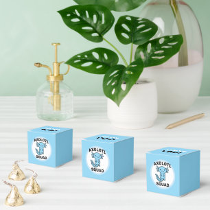 Funny cute Axolotl Squad custom editable blue Favor Box