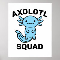 Funny cute Axolotl Squad custom editable blue