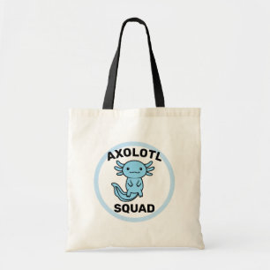 Funny cute Axolotl Squad custom editable blue Tote Bag
