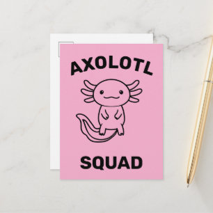 Funny cute Axolotl Squad custom editable pink Postcard