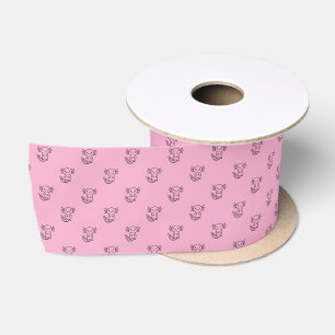 Funny cute Axolotl Squad custom editable pink Satin Ribbon