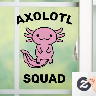 Funny cute Axolotl Squad custom editable pink Window Cling